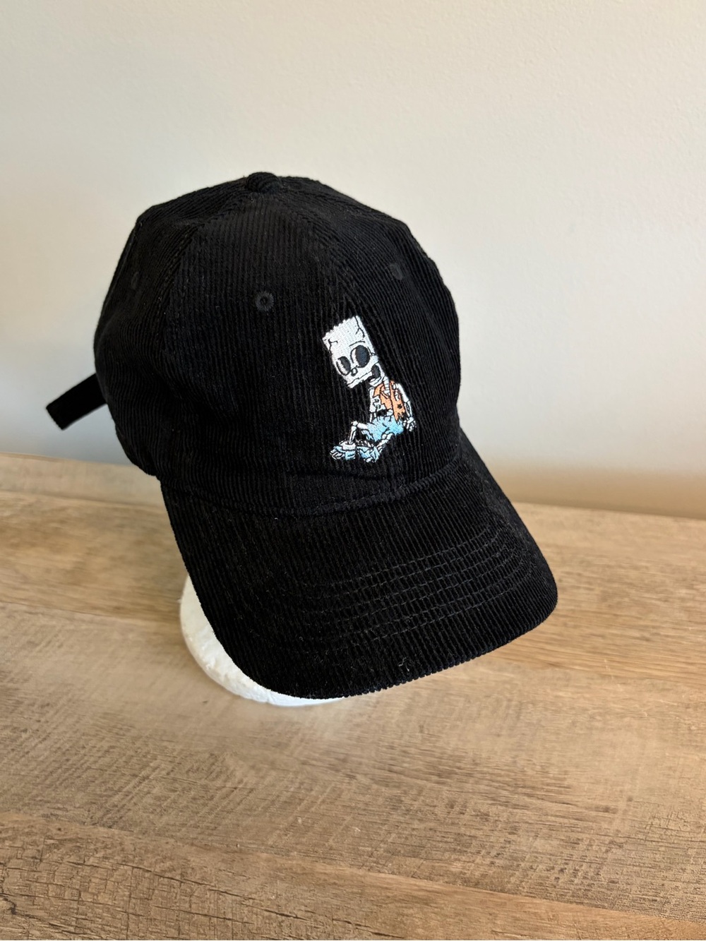 Bart Simpson Hat Cap Black Corduroy Baseball Mad Engine Adjustable The Simpsons